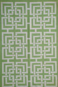 GREEN GREEK KEY HAND WOVEN DHURRIE by Imperial Knots - Image 1