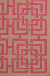 PINK GREEK KEY HAND WOVEN DHURRIE by Imperial Knots - Image 2