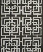 BLACK AND WHITE GREEK KEY HAND WOVEN DHURRIE by Imperial Knots - Image 1
