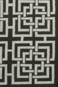 BLACK AND WHITE GREEK KEY HAND WOVEN DHURRIE by Imperial Knots - Image 2