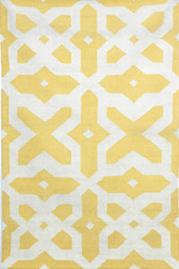 YELLOW TRELLIS HAND WOVEN DHURRIE by Imperial Knots - Image 1