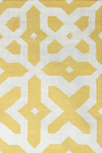 YELLOW TRELLIS HAND WOVEN DHURRIE by Imperial Knots - Image 2