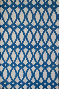 BLUE TRELLIS HAND WOVEN DHURRIE by Imperial Knots - Image 1