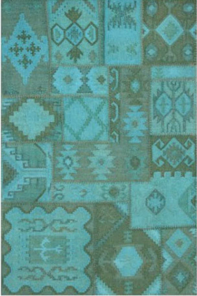 BLUE PATCHWORK HAND WOVEN KILIM DHURRIE
