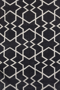 BLACK STAR HAND WOVEN DHURRIE by Imperial Knots - Image 1