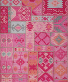 PINK PATCHWORK HAND WOVEN KILIM DHURRIE