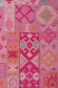 PINK PATCHWORK HAND WOVEN KILIM DHURRIE by Imperial Knots - Image 2