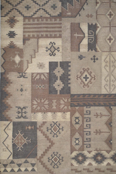 GREY PATCH HAND WOVEN KILIM RUG