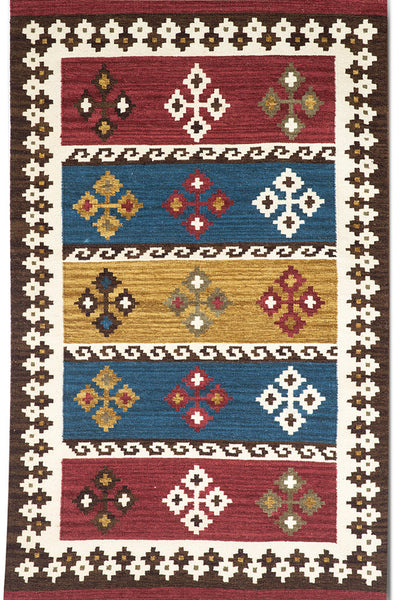 MULTICOLOR VINTAGE HAND WOVEN KILIM DHURRIE