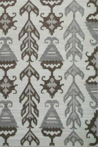 GREY IKAT HAND WOVEN KILIM DHURRIE by Imperial Knots - Image 2
