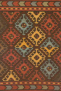 MULTICOLOR AZTEC HAND WOVEN KILIM DHURRIE by Imperial Knots - Image 1