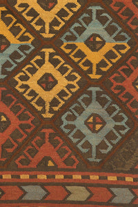 MULTICOLOR AZTEC HAND WOVEN KILIM DHURRIE by Imperial Knots - Image 3