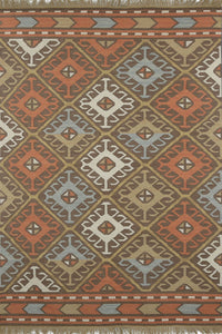 MULTICOLOR AZTEC HAND WOVEN KILIM DHURRIE by Imperial Knots - Image 1