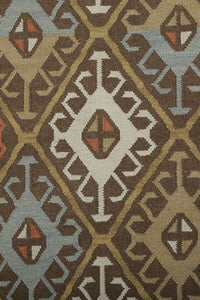 MULTICOLOR AZTEC HAND WOVEN KILIM DHURRIE by Imperial Knots - Image 3