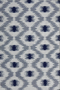 Blue ikat hand woven dhurrie wool hand-woven rug for living room