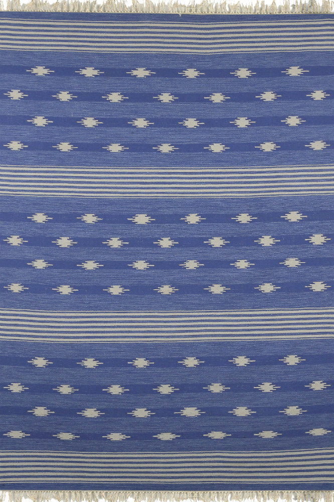 BLUE VINTAGE HAND WOVEN KILIM DHURRIE