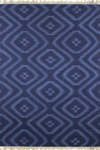BLUE VINTAGE HAND WOVEN KILIM DHURRIE by Imperial Knots - Image 1