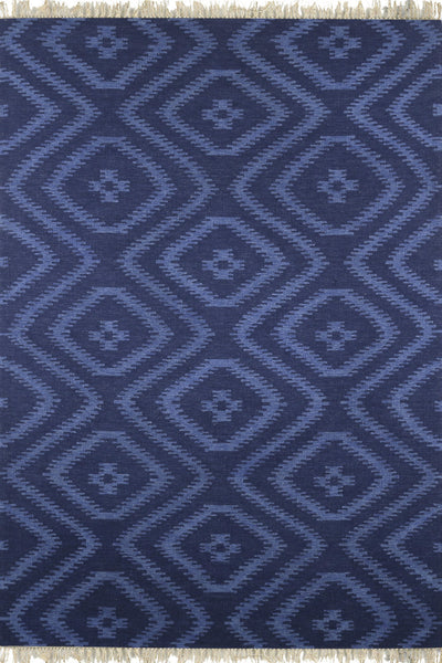 BLUE VINTAGE HAND WOVEN KILIM DHURRIE