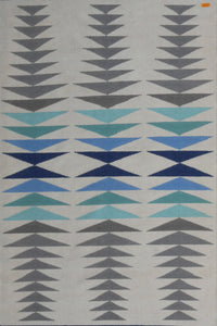 GREY BESPOKE HAND WOVEN DHURRIE by Imperial Knots - Image 1