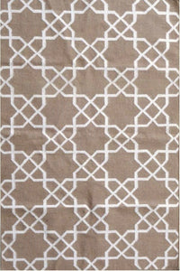 Grey star hand woven dhurrie wool hand-woven rug for bedroom