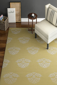 YELLOW PAISLEY HAND WOVEN DHURRIE by Imperial Knots - Image 2