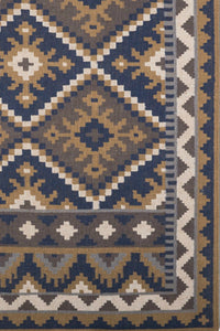 BROWN AZTEC HAND WOVEN KILIM DHURRIE by Imperial Knots - Image 3