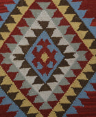 RED AZTEC HAND WOVEN KILIM DHURRIE
