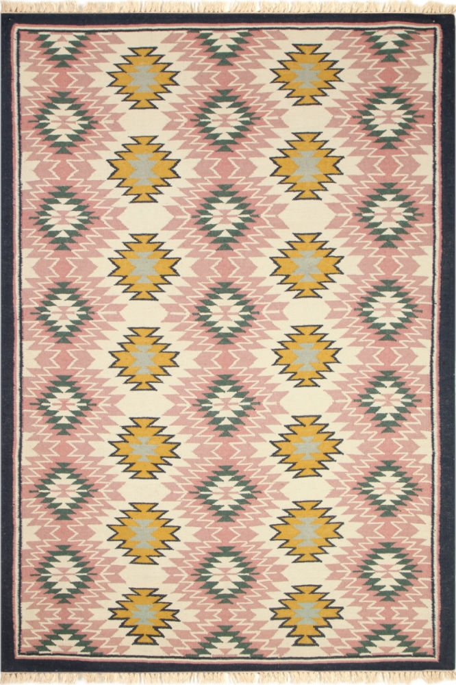 PINK MULTICOLOR KILIM HAND WOVEN DHURRIE by Imperial Knots - Image 1