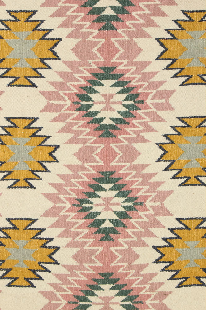PINK MULTICOLOR KILIM HAND WOVEN DHURRIE by Imperial Knots - Image 3