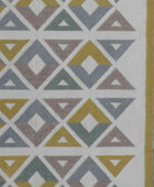 MULTICOLOR DIAMOND HAND WOVEN DHURRIE by Imperial Knots - Image 2