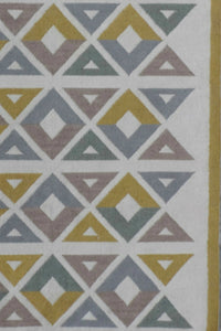 MULTICOLOR DIAMOND HAND WOVEN DHURRIE by Imperial Knots - Image 2