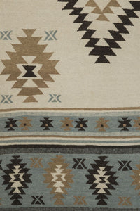 MULTICOLOR BEIGE AZTEC KILIM HAND WOVEN DHURRIE by Imperial Knots - Image 3