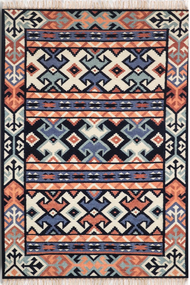 MULTICOLOR AZTEC HAND WOVEN KILIM DHURRIE