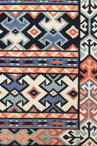 MULTICOLOR AZTEC HAND WOVEN KILIM DHURRIE by Imperial Knots - Image 2