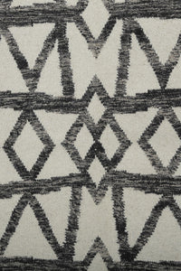 IVORY CHARCOAL TRIBAL HAND WOVEN DHURRIE by Imperial Knots - Image 3