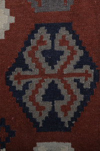 RED AZTEC HAND WOVEN KILIM DHURRIE by Imperial Knots - Image 3