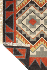 MULTICOLOR RED KILIM HAND WOVEN DHURRIE by Imperial Knots - Image 4
