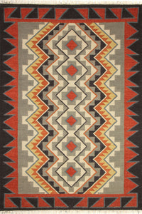 MULTICOLOR RED KILIM HAND WOVEN DHURRIE by Imperial Knots - Image 1