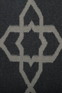 GREY CHARCOAL TRELLIS HAND WOVEN DHURRIE by Imperial Knots - Image 3