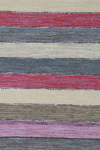 MULTICOLOR STRIPES HAND WOVEN DHURRIE by Imperial Knots - Image 3