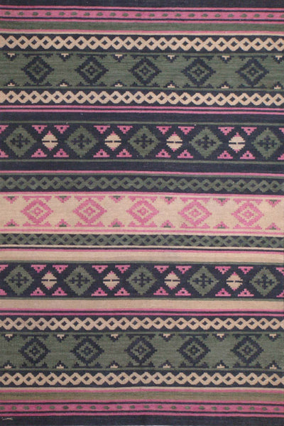 MULTICOLOR VINTAGE HAND WOVEN KILIM DHURRIE