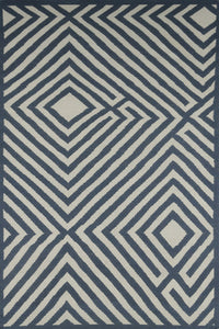 Blue diamond hand woven dhurrie wool hand-woven rug for bedroom