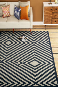 BLUE DIAMOND HAND WOVEN DHURRIE by Imperial Knots - Image 2