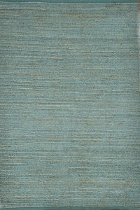 BLUE SOLID JUTE HAND WOVEN DHURRIE by Imperial Knots - Image 1