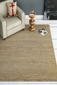 NATURAL SOLID JUTE HAND WOVEN DHURRIE by Imperial Knots - Image 2