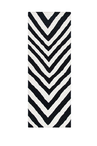 BLACK AND WHITE CHEVRON HAND WOVEN DHURRIE by Imperial Knots - Image 1