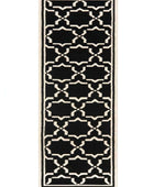 BLACK AND IVORY GEOMETRIC HAND WOVEN DHURRIE