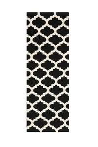 BLACK AND WHITE MOROCCAN HAND WOVEN DHURRIE by Imperial Knots - Image 1