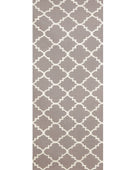 SLATE GREY AND IVORY MOROCCAN HAND WOVEN DHURRIE