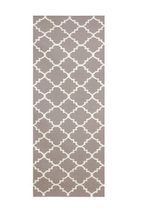 SLATE GREY AND IVORY MOROCCAN HAND WOVEN DHURRIE by Imperial Knots - Image 1